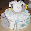 Windeltorte klein in handgegossener, personalisierter Gipsschale